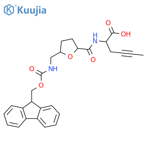 2-({5-({(9H-fluoren-9-yl)methoxycarbonyl}amino)methyloxolan-2-yl}formamido)hex-4-ynoic acid structure