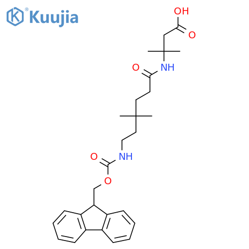 3-6-({(9H-fluoren-9-yl)methoxycarbonyl}amino)-4,4-dimethylhexanamido-3-methylbutanoic acid structure