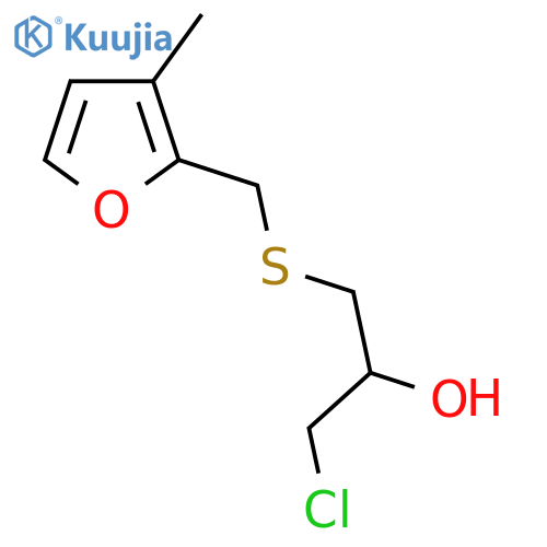 1-chloro-3-{(3-methylfuran-2-yl)methylsulfanyl}propan-2-ol structure