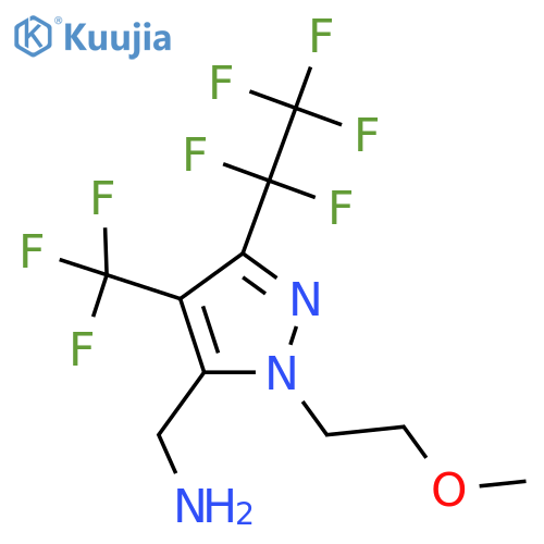 1-[1-(2-methoxyethyl)-3-(1,1,2,2,2-pentafluoroethyl)-4-(trifluoromethyl)-1H-pyrazol-5-yl]methanamine structure