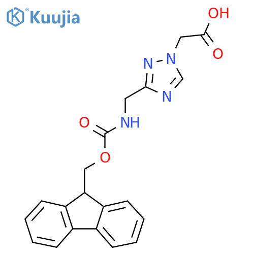2-{3-({(9H-fluoren-9-yl)methoxycarbonyl}amino)methyl-1H-1,2,4-triazol-1-yl}acetic acid structure