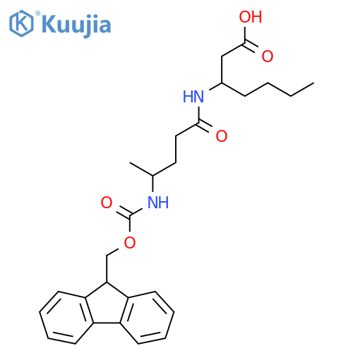 3-4-({(9H-fluoren-9-yl)methoxycarbonyl}amino)pentanamidoheptanoic acid structure