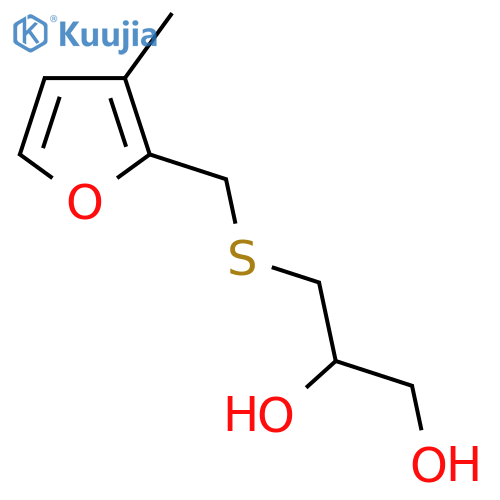 3-{(3-methylfuran-2-yl)methylsulfanyl}propane-1,2-diol structure