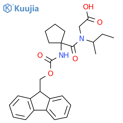 2-N-(butan-2-yl)-1-1-({(9H-fluoren-9-yl)methoxycarbonyl}amino)cyclopentylformamidoacetic acid structure