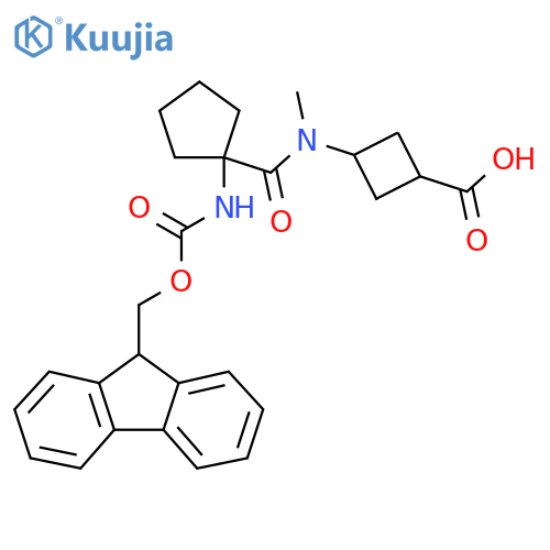 3-N-methyl1-({(9H-fluoren-9-yl)methoxycarbonyl}amino)cyclopentaneamidocyclobutane-1-carboxylic acid structure