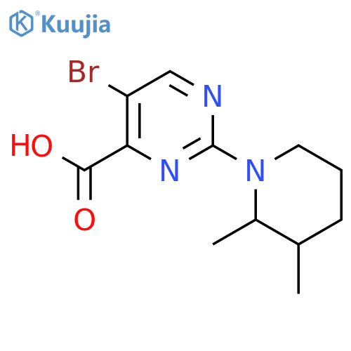 5-bromo-2-(2,3-dimethylpiperidin-1-yl)pyrimidine-4-carboxylic acid structure