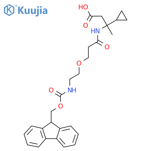 3-cyclopropyl-3-{3-2-({(9H-fluoren-9-yl)methoxycarbonyl}amino)ethoxypropanamido}butanoic acid structure