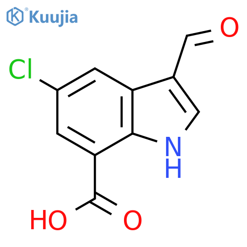 5-chloro-3-formyl-1H-indole-7-carboxylic acid structure