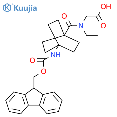 2-{N-ethyl-1-4-({(9H-fluoren-9-yl)methoxycarbonyl}amino)bicyclo2.2.2octan-1-ylformamido}acetic acid structure