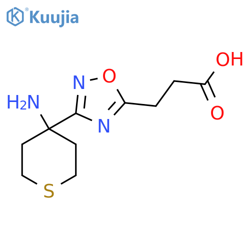 3-3-(4-aminothian-4-yl)-1,2,4-oxadiazol-5-ylpropanoic acid structure
