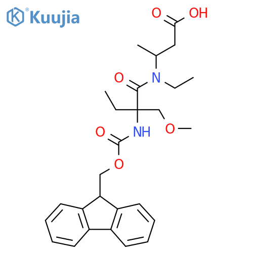 3-N-ethyl-2-({(9H-fluoren-9-yl)methoxycarbonyl}amino)-2-(methoxymethyl)butanamidobutanoic acid structure