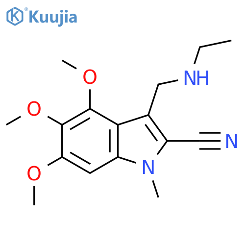 3-[(ethylamino)methyl]-4,5,6-trimethoxy-1-methyl-1H-indole-2-carbonitrile structure