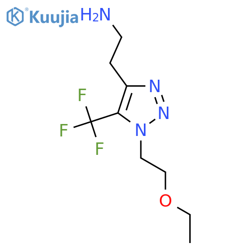 2-1-(2-ethoxyethyl)-5-(trifluoromethyl)-1H-1,2,3-triazol-4-ylethan-1-amine structure