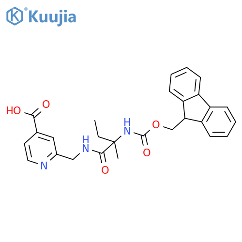 2-{2-({(9H-fluoren-9-yl)methoxycarbonyl}amino)-2-methylbutanamidomethyl}pyridine-4-carboxylic acid structure