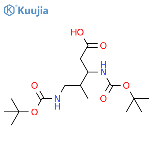 3,5-bis({(tert-butoxy)carbonylamino})-4-methylpentanoic acid structure