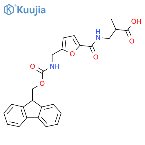 3-({5-({(9H-fluoren-9-yl)methoxycarbonyl}amino)methylfuran-2-yl}formamido)-2-methylpropanoic acid structure