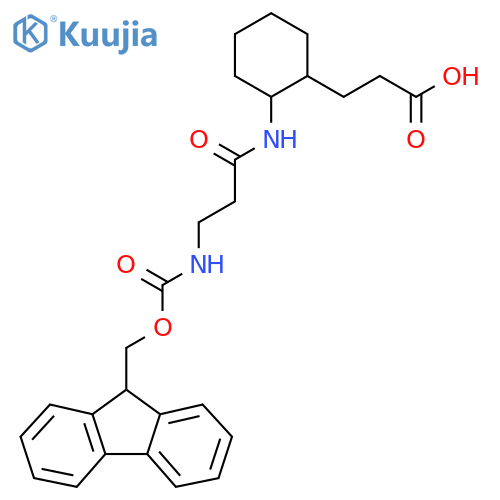 3-{2-3-({(9H-fluoren-9-yl)methoxycarbonyl}amino)propanamidocyclohexyl}propanoic acid structure