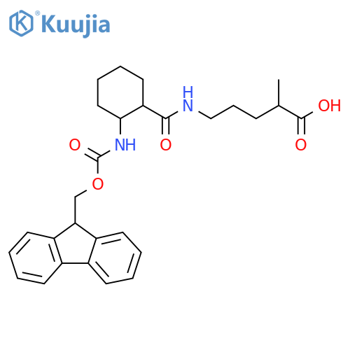 5-{2-({(9H-fluoren-9-yl)methoxycarbonyl}amino)cyclohexylformamido}-2-methylpentanoic acid structure