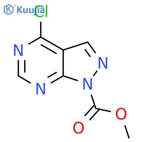 methyl 4-chloro-1H-pyrazolo3,4-dpyrimidine-1-carboxylate structure