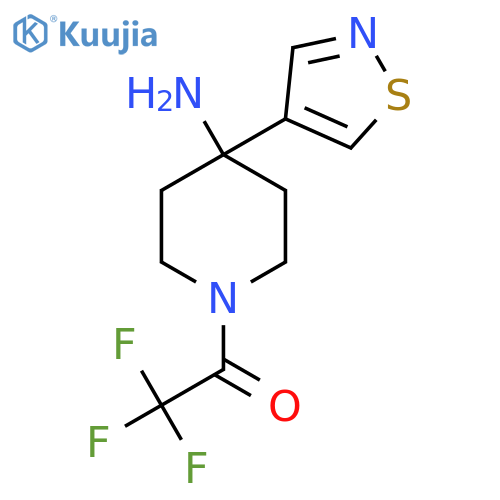 1-4-amino-4-(1,2-thiazol-4-yl)piperidin-1-yl-2,2,2-trifluoroethan-1-one structure