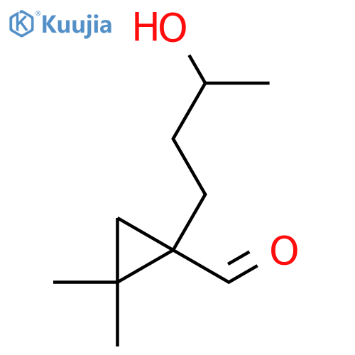 1-(3-hydroxybutyl)-2,2-dimethylcyclopropane-1-carbaldehyde structure