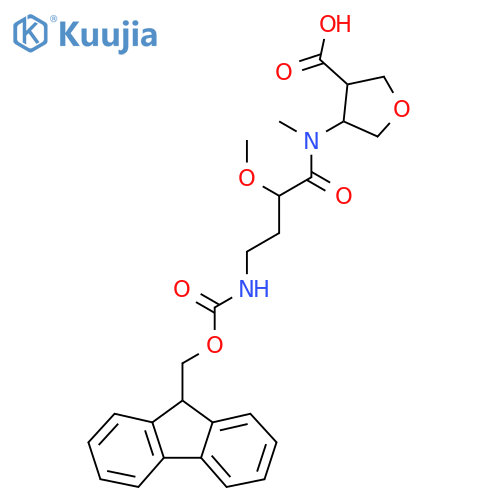 4-4-({(9H-fluoren-9-yl)methoxycarbonyl}amino)-2-methoxy-N-methylbutanamidooxolane-3-carboxylic acid structure