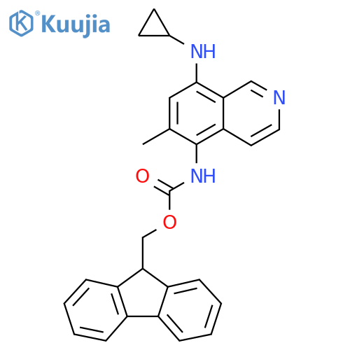 9H-fluoren-9-ylmethyl N-8-(cyclopropylamino)-6-methylisoquinolin-5-ylcarbamate structure