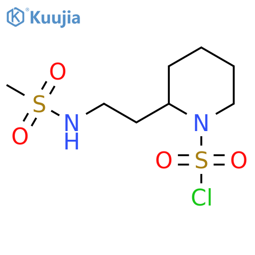 2-(2-methanesulfonamidoethyl)piperidine-1-sulfonyl chloride structure