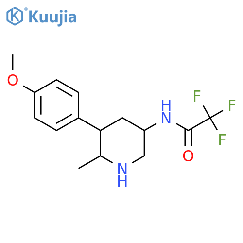 2,2,2-trifluoro-N-5-(4-methoxyphenyl)-6-methylpiperidin-3-ylacetamide structure