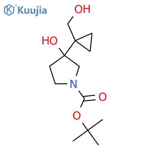 tert-butyl 3-hydroxy-3-1-(hydroxymethyl)cyclopropylpyrrolidine-1-carboxylate structure