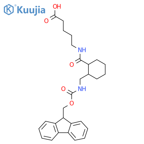 5-({2-({(9H-fluoren-9-yl)methoxycarbonyl}amino)methylcyclohexyl}formamido)pentanoic acid structure