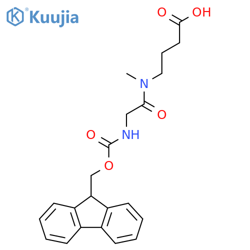 4-2-({(9H-fluoren-9-yl)methoxycarbonyl}amino)-N-methylacetamidobutanoic acid structure