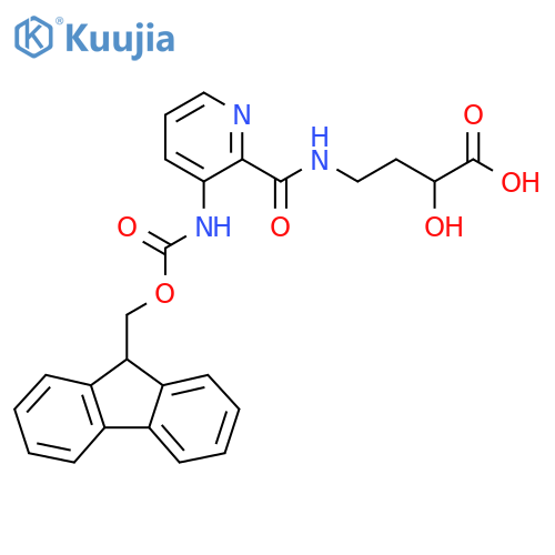4-{3-({(9H-fluoren-9-yl)methoxycarbonyl}amino)pyridin-2-ylformamido}-2-hydroxybutanoic acid structure