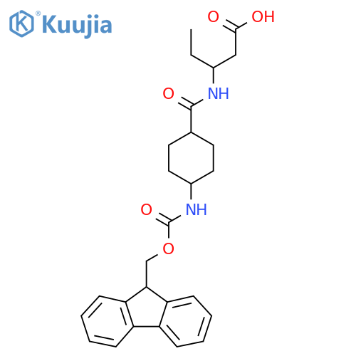 3-{4-({(9H-fluoren-9-yl)methoxycarbonyl}amino)cyclohexylformamido}pentanoic acid structure