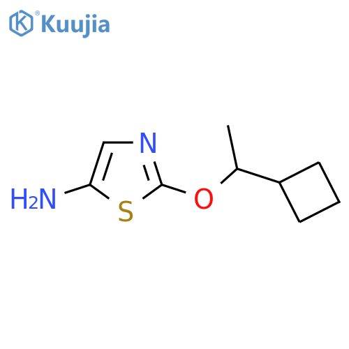 2-(1-cyclobutylethoxy)-1,3-thiazol-5-amine structure