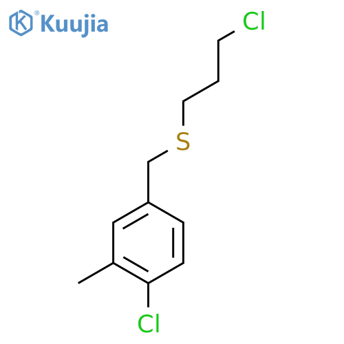 1-chloro-4-{(3-chloropropyl)sulfanylmethyl}-2-methylbenzene structure