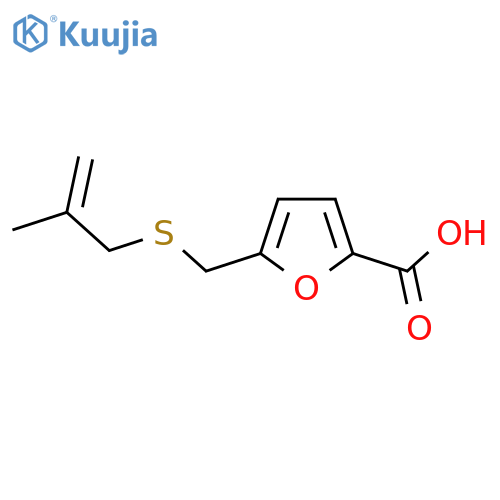 5-{(2-methylprop-2-en-1-yl)sulfanylmethyl}furan-2-carboxylic acid structure