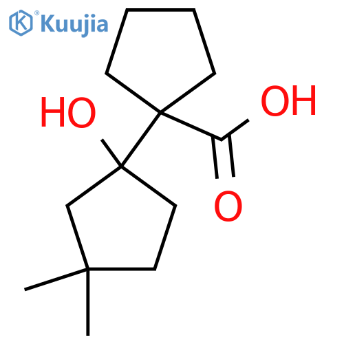 1-(1-hydroxy-3,3-dimethylcyclopentyl)cyclopentane-1-carboxylic acid structure