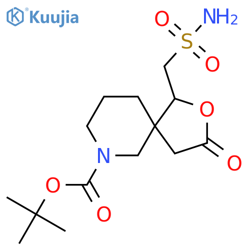 tert-butyl 3-oxo-1-(sulfamoylmethyl)-2-oxa-7-azaspiro4.5decane-7-carboxylate structure