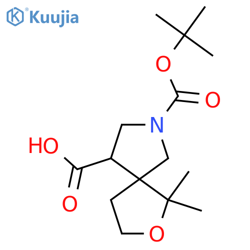 7-(tert-butoxy)carbonyl-1,1-dimethyl-2-oxa-7-azaspiro4.4nonane-9-carboxylic acid structure