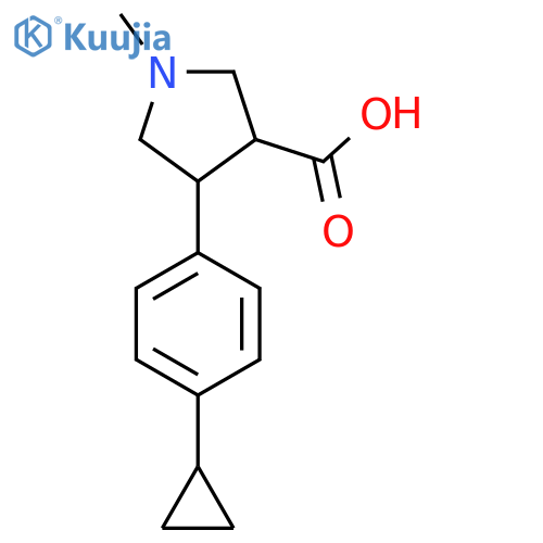 4-(4-cyclopropylphenyl)-1-methylpyrrolidine-3-carboxylic acid structure
