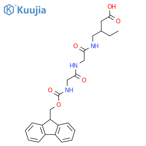 3-({2-2-({(9H-fluoren-9-yl)methoxycarbonyl}amino)acetamidoacetamido}methyl)pentanoic acid structure