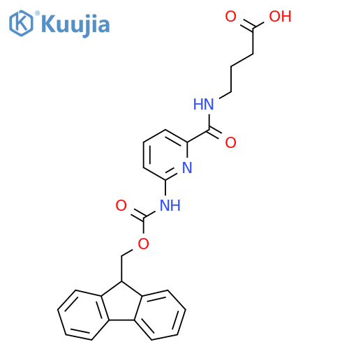 4-{6-({(9H-fluoren-9-yl)methoxycarbonyl}amino)pyridin-2-ylformamido}butanoic acid structure