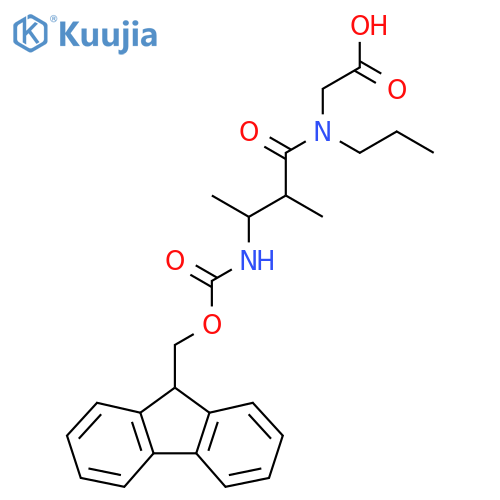 2-3-({(9H-fluoren-9-yl)methoxycarbonyl}amino)-2-methyl-N-propylbutanamidoacetic acid structure