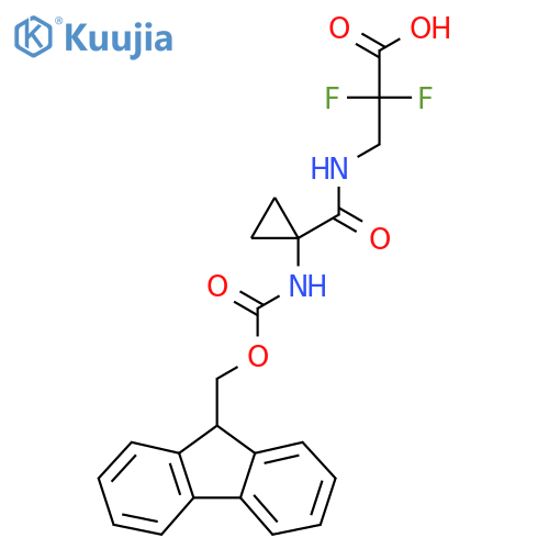 3-{1-({(9H-fluoren-9-yl)methoxycarbonyl}amino)cyclopropylformamido}-2,2-difluoropropanoic acid structure