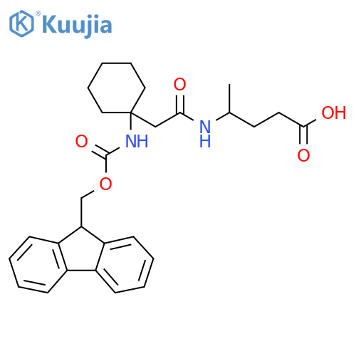 4-{2-1-({(9H-fluoren-9-yl)methoxycarbonyl}amino)cyclohexylacetamido}pentanoic acid structure