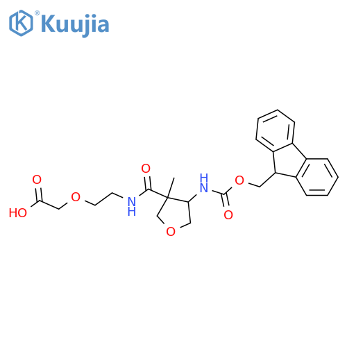 2-(2-{4-({(9H-fluoren-9-yl)methoxycarbonyl}amino)-3-methyloxolan-3-ylformamido}ethoxy)acetic acid structure