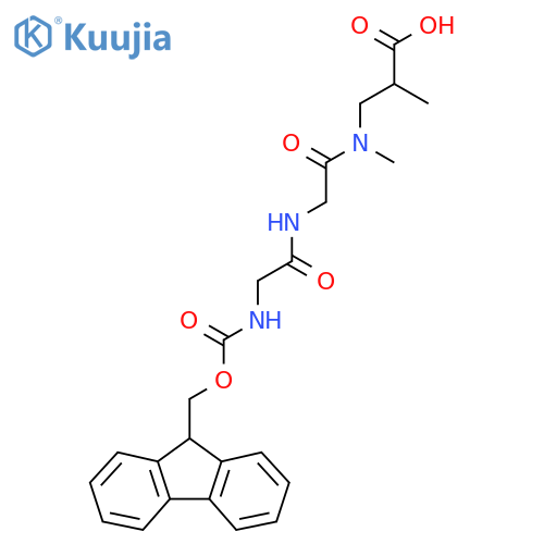 3-{2-2-({(9H-fluoren-9-yl)methoxycarbonyl}amino)acetamido-N-methylacetamido}-2-methylpropanoic acid structure