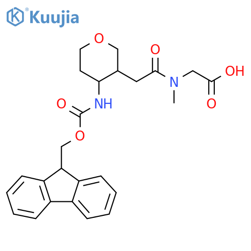 2-{2-4-({(9H-fluoren-9-yl)methoxycarbonyl}amino)oxan-3-yl-N-methylacetamido}acetic acid structure