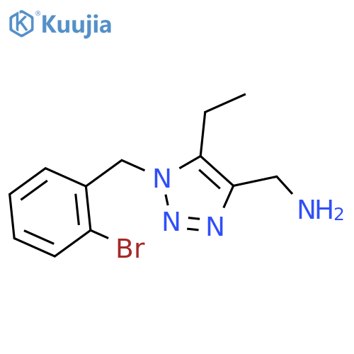 {1-(2-bromophenyl)methyl-5-ethyl-1H-1,2,3-triazol-4-yl}methanamine structure